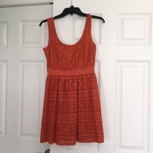Orange patterned dress